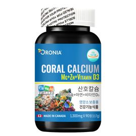 [ORONIA] Coral Calcium / Magnesium + Zinc + Vitamin D3 90 Tablets_4 Multi-Functional, Osteoporosis Reduction, Pregnant Calcium Supplement_Made in Canada